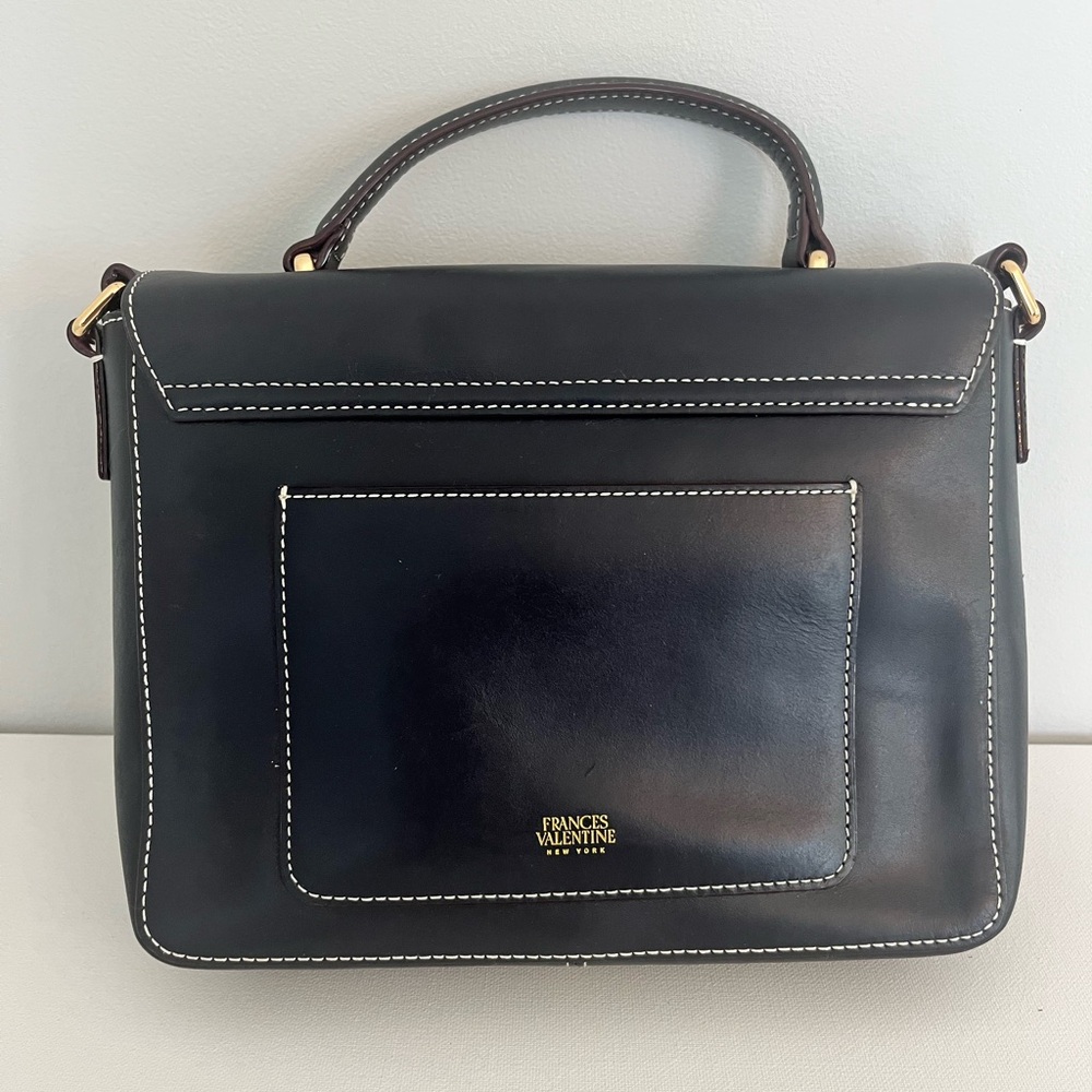 Frances Valentine Black Crossbody Bag with Gold Details - Picture 4 of 6